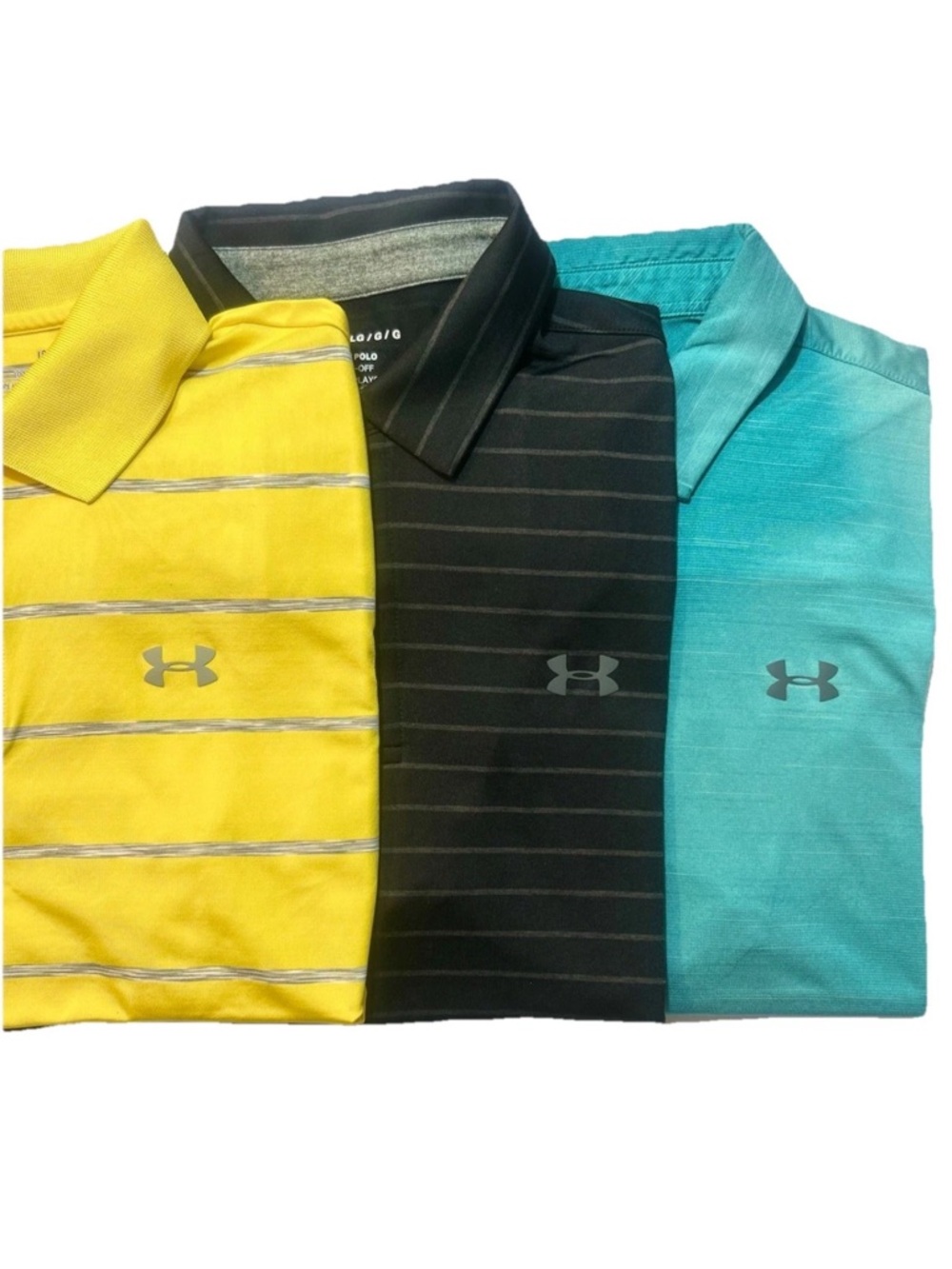 Lot of 3 Under Armour Men’s Polo shirts L Large short sleeve